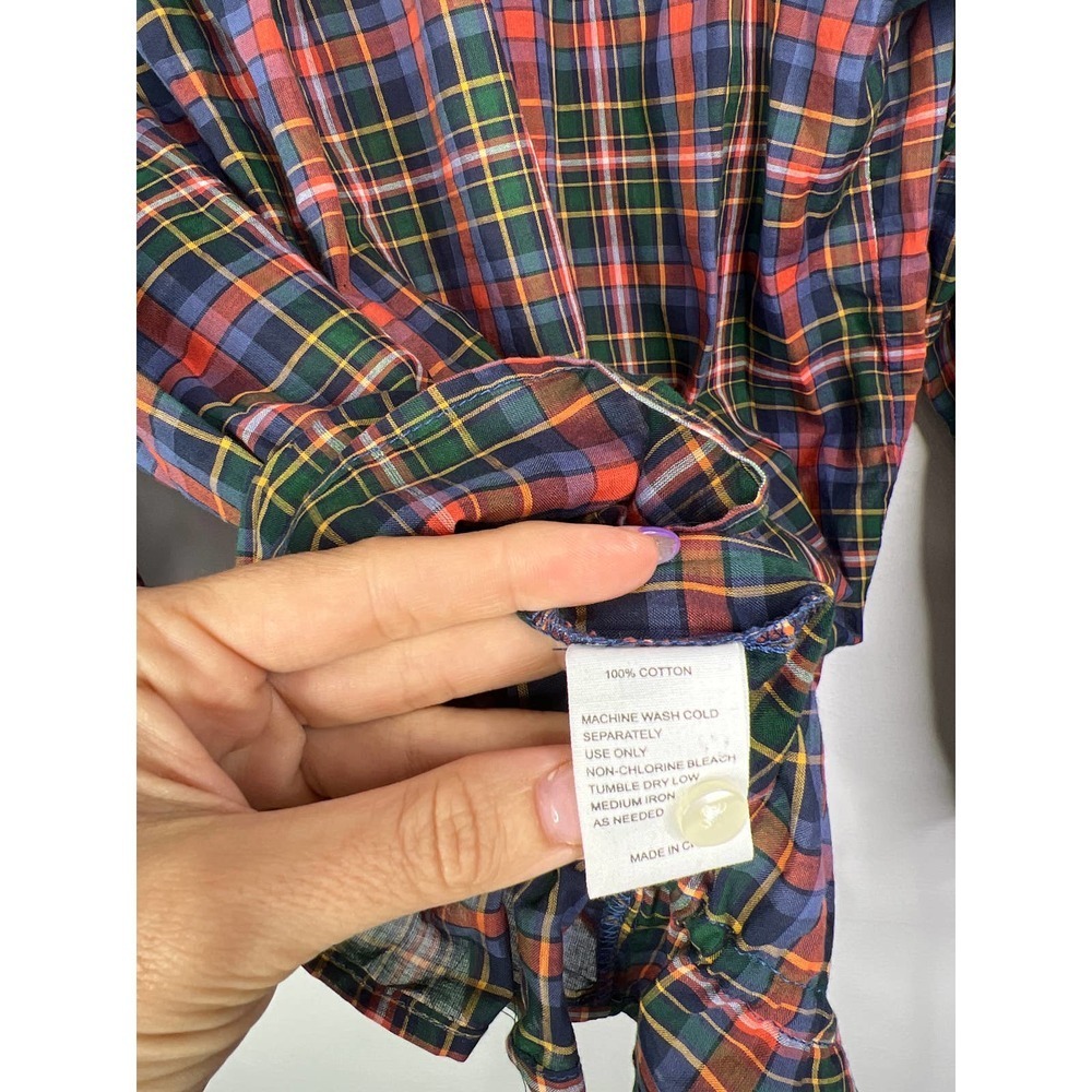 Birds of Paradis Trovata Eunice Square Neckline Ruffle Blouse Trail Plaid M NWT - Picture 10 of 11
